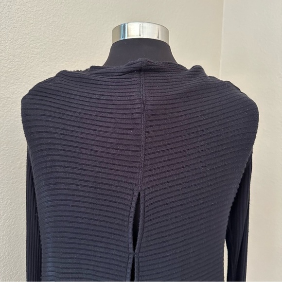 We the Free Jersey Ribbed Split Open Back oversized cowl neck Black Top Tunic - Picture 9 of 14